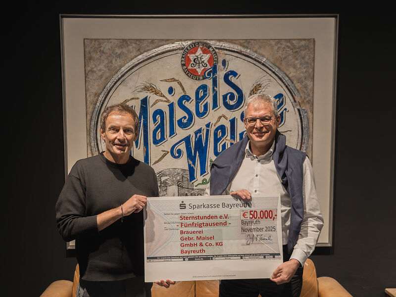 Brauerei Gebr. Maisel unterstützt Sternstunden e.V. erneut mit 50.000 Euro 