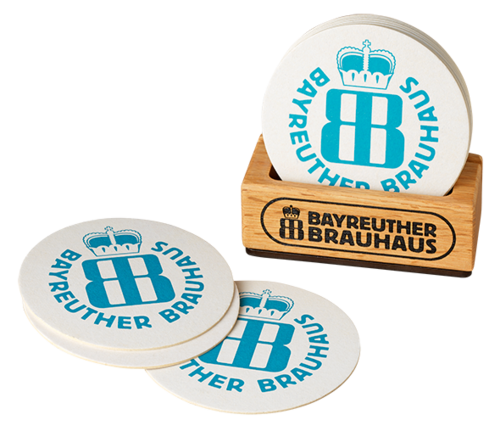 (SET) Bayreuther Brauhaus Bierdeckelständer & Bier